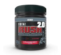 Weider Total Rush 2.0 (375g) Cranberry Flavour. All-in-one Fusion Force Pre-workout Booster, with Creatine, Amino Acids, Caffeine, Inca Wheat Extract, Vitamins and Minerals; with Oxystorm and Glutapep