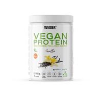 Weider Vegan Protein (540g) Vanilla Flavour. 23g Protein/dose, Pea Isolate (Pisane) & Rice Proteins. with Vitamin B12 & Stevia. Gluten Free, Sugar Free. Packaging 50% Recycled, 100% Recyclable