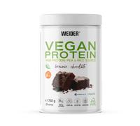 Weider Vegan Protein (750g) Brownie-Chocolate Flavour. 23g Protein/dose, Pea Isolate (Pisane) & Rice Protein. With Vitamin B12 & Stevia. Gluten Free, Sugar Free. Packaging 50% Recycled 100% Recyclable