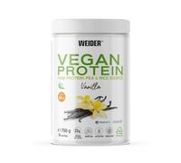 Weider Vegan Protein (750g) Vanilla Flavour. 23g Protein/dose, Pea Isolate (Pisane) & Rice Proteins. with Vitamin B12 & Stevia. Gluten Free, Sugar Free. Packaging 50% Recycled, 100% Recyclable