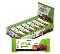 Weider Vegan Protein Bar (12x35g) Salted Chocolate Flavour. 100% Vegan Wafer Bar with 30% Pea and Rice Proteins, Crispy and Coated with Dark Chocolate. Palm oil free