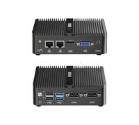 WEIDIAN Fanless Mini PC, Industrial PC, Mini Computer N100(up to 3.4GHz), 4K HD+VGA Dual Dispaly Output, 2Gigabit Ethernet, 4USB, 2RS232 COM, Win11, WiFi, BT(4GB RAM 64GB SSD)
