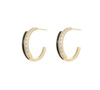 WEIDISI S925 silver needle black oil drop earrings for women | Micro-inlaid zircon embellishment | Personalized and fashionable C-shaped earrings gift., Applicable, Copper Created Cubic Zirconia