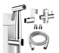 WEIDMAX Handheld Bidet Douche Shower Spray for Toilet, Stainless Steel Bidet Shattaf Sprayer Kit Bathroom Cloth Diaper Washer Shower Head for Personal Hygiene (G1/2''-G3/8'')