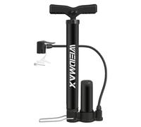 WEIDMAX Mini Bike Pump, Portable Bicycle Pump with High Pressure Buffer, Manual Bike Tyre Pump Ball Pump with Both Presta & Schrader Valves, Bike Track Pump Cycle Pump with Needles,120PSI