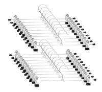 WEIDMAX Trouser Hanger Strong Chrome Skirt Coat Hangers with Non-Slip Clips 28cm (11"),Pack of 20