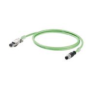 Weidmüller 1044470010 Network Cable 1 m Green - Network Cables (1 m, M12, RJ-45, Green)