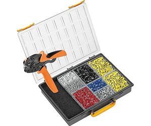 Weidmüller 485803 Cable Processing Set PZ 6roto L RC Including Crimping Pliers and Ferrules in Various Sizes and Colours, with Plastic Case