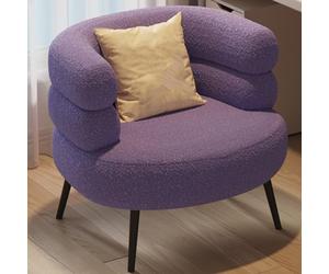 WEIDPHL Makeup Arm Chair, Upholstered Lounge Chair, Modern Accent Chair, Tufted Single Sofa, Fabric Armchair, Lazy Reading Chair, Vanity Chair for Bedroom,Living Room,Study Room,Balcony,Purple