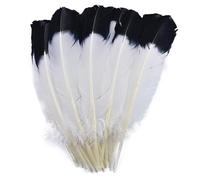 WEIDU 30Pcs/Lot Turkey Wing Quill Feather Black Tipped Imitation Eagle Feathers for Crafts Manmade Decorations DIY Carnaval Assesoires