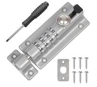 Weielt Digit Combination Locking Bolt, 4 Digit Sliding Lockable 120mm Stainless Steel Silded Garden Gate Latch for Wooden Gates, Gate Door Bolt Lock with Anti-Tamper Screws (Silver)
