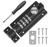 Weielt Digit Combination Locking Bolt, 4 Digit Sliding Lockable 120mm Stainless Steel Silded Garden Gate Latch for Wooden Gates, Gate Door Bolt Lock with Anti-Tamper Screws (Black)