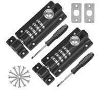 Weielt Digit Combination Locking Bolt, 4 Digit Sliding Lockable 120mm Stainless Steel Silded Garden Gate Latch for Wooden Gates, Gate Door Bolt Lock with Anti-Tamper Screws (Black 2Pack)