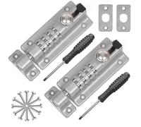 Weielt Digit Combination Locking Bolt, 4 Digit Sliding Lockable 120mm Stainless Steel Silded Garden Heavy Duty Gate Latch for Wooden Gates, Gate Door Bolt Lock with Anti-Tamper Screws (Silver 2Pack)