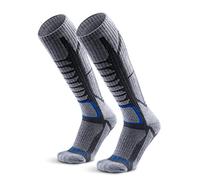 WEIERYA Men's Grey Ski Socks, 2 Pack, Size 9-12, Wool, Knee-High, Modern, Adults, Winter Sports Enthusiasts