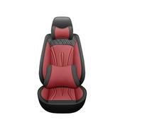 WEIFANAA Car Seat Covers For Toyota For Corolla For Camry For Rav4 For Auris For Prius Universal Set Of 5seat Car Leather Seat Covers(Black red pilow)