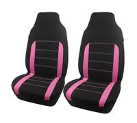 WEIFANAA Car Seat Covers Universal Polyester Fabric Car Seat Covers Fit For Most Suv Truck Van Interior Airbag Compatible(A Pink 2 Front)