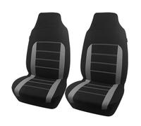 WEIFANAA Car Seat Covers Universal Polyester Fabric Car Seat Covers Fit For Most Suv Truck Van Interior Airbag Compatible(A Gray 2 Front)