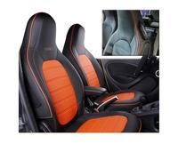 WEIFANAA For Smart 453 For Fortwo Interior Accessories Pad Mat Car Seat Cover Front Auto Seat Cushion Covers Protector Car Seat Covers(N 19 Black Orange)