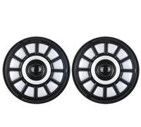 WEIFANAA Front Light Assembly 2Psc For 1992~2001 For AM For General For Hummer 7 Inch LED Headlight H4 Hi-Lo With Halo Angel Eyes(Section E)