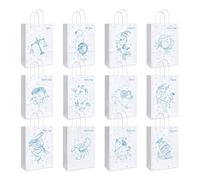 Weifeng 12Pcs White Gift Bags, 12 Zodiac Signs Motifs, 15 x 8 x 21 cm | 5.9×3.15×8.27 Inch, Aries, Taurus, Gemini, Cancer, Leo, Virgo, Libra, Scorpio, Sagittarius, Capricorn, Aquarius, Pisces