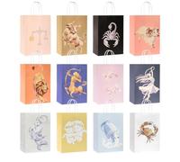 Weifeng 24Pcs Colorful Gift Bags with Handles, 12 Zodiac Signs, 21x11x27cm | 8.3×4.3×10.6 Inch, Aries, Taurus, Gemini, Cancer, Leo, Virgo, Libra, Scorpio, Sagittarius, Capricorn, Aquarius, Pisces