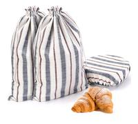 WEIFUTCH 3 Pack Bread Bags for Homemade Bread with Bowl Cover, 17.7" x 12" Reusable Linen Sourdough Bread Bags, Baking Supplies Bread Storage Housewarming Gift