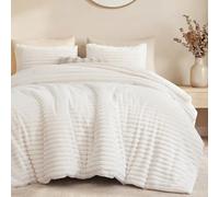 weigelia Cream White Comforter Full Set - Ultra Soft Plush Fleece Cream White Bed Set, Fluffy Warm Luxury Bedding Comforter with 2 Pillowcases, Cozy Heavy Warm Bed Set for Winter