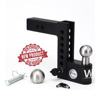 Weigh Safe Aero Hitch - Adjustable Trailer Hitch Ball Mount - 6" Drop Hitch for 2" Receiver - Premium Heavy Duty Steel Trailer Tow Hitch w/Built in Weight Scale for Anti Sway, 12,500 lbs GTW