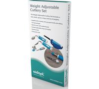 Aidapt Weight Adjustable Cutlery Set. Bendable fork, Knife, Spoon, Strap and set of Weights. for Those with Poor Hand Control, Dexterity, Weakened Strength in Hands or Wrists. Easy Pick Up & Grip.