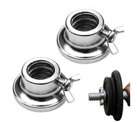 Weight Bar Collars - 6.5x6.5x1.5cm & 5x5x3cm Heavy-Duty Cast Iron Bar Clamps, Screw Lock Design with Anti-Slip Ring | Barbell Weight Stoppers for Strength Training, Dumbbells and Gym Equipmen