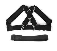 Weight Bearing Shoulder Strap Pulling Sled Harness Vest, Resistance Training Harness with Adjustable Pulling Strap for Tire Sled, Core and Leg Strength Workout (Black)