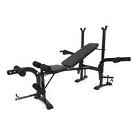 Weight Bench Multifunctional with Barbell Rack, Butterfly Handles, Cushioned Seat and Leg Extension