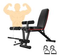 Weight Bench with Leg Extension and Leg Curl Adjustable Workout Bench Home Strength Training Bench, Incline Flat Exercise Bench, Ab Exercise Bench, Foldable Sit up Bench