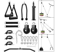 Weight Cable Pulley System Gym, Upgraded Fitness LAT and Lift Pulley System Attachments for LAT Pull Down, Biceps Curl Workout, Tricep, Home Gym Gravity Pulley System Set.