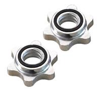 Weight Collars - 2 x Hex Nut Necklaces for Dumbbells, Bar Lock | Barbell Clamps, 1 Inch Cast Iron Bar Clip for Weightlifting with
