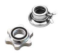 Weight Collars - 2x Spinlocks Barbell Clamps, Heavy Duty Hex Nut Locking, Cast Iron Secure Grip, Cast Iron Secure Grip System | For Strength Training, Gym Workout, Lifting Safety & Home Fitness