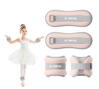 Weight Cuffs, 2 Pieces, Adjustable Weights for Legs and Arms, 0.3 kg Wrist Weights and Foot Weights for Children, Dancing, Movement and Beginners, Running, Aerobics (Pink-0.3 kg)