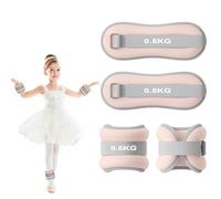 Weight Cuffs, 2 Pieces, Adjustable Weights for Legs and Arms, 0.5 kg Wrist Weights and Foot Weights for Children, Dancing, Movement and Beginners, Running, Aerobics (Pink-0.5 kg)