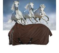 Weight Horse Turnout Rug, Comfortable, Breathable and Durable Fabric, Easy to Put on and Take Off, Adjustable Buttons Make the Horse Coffee(165cm/65in)