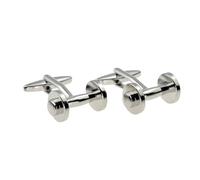 Weight Lifter Dumbell Gym Sport Design Cufflinks in a Personalised Engraved Cufflink Box