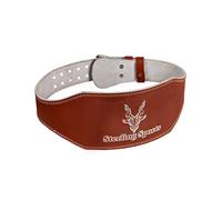 Weight Lifting Belt Fitness Gym Adjustable Leather Belt 6” Padded Lumbar Back Support Bodybuilding Functional Training Power-lifting Dead-lifts Workout Squats Exercise (Maroon Brown, Small)