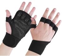 Weight Lifting Gloves, Wrist Wraps Wrist Straps for Weightlifting, Lifting Wrist Wraps Gym Gloves for Men Workout Gloves for Men Workout Gloves Women (Black, Large)