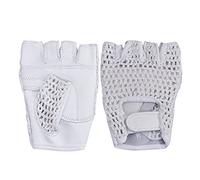 Weight Lifting Padded Mesh Leather Fitness Training Gloves (X-Large)