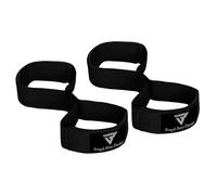 Weight Lifting Straps Figure 8, Anti Slip Strap with cuffs wrist Support for Gym Workout Deadlift Powerlifting Bodybuilding Weightlifting, Fitness Strength Training, Hand Bar Grip for Men (F BLK)