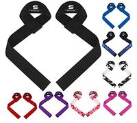 Weight Lifting Straps Grip Lifts Men Women Gym Straps Neoprene padded Wrist Support Exercise Fitness Heavy Strength Training Powerlifting Bodybuilding Workout (Black)