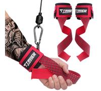 Weight Lifting Straps with Cuffed D Ring Wrist Support, Heavy Duty Comfortable Lifting Straps for Men with Secure Fit and Enhanced Grip for Gym Training