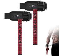 Weight Lifting Straps with D Rings for Gym Cable, Non-Slip Wrist Support, Weightlifting Straps for Bodybuilding, Powerlifting, Strength Training & Deadlifts (2Pcs)