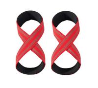 Weight lifting Wrist Straps 1Pair Weight Lifting Straps DeadLift Strap For Powerlifting Weightlifting Gym Wrist Wraps Fitness Bodybuilding(Red,M)