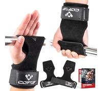Weight Lifting Wrist Straps, Double Layer Leather Weight Lifting Hand Grips For Deadlift and Powerlifting,Adjustable Neoprene Padded Gym Workout Weightlifting Hooks for Men and Women(Pair)